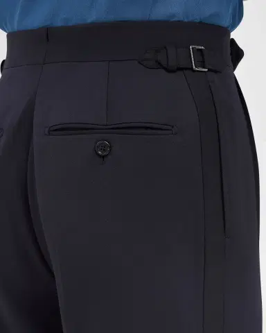 dunhill Men's Wool and Cashmere Flat Front Trousers | Thumbnail 5