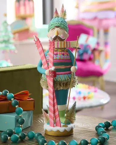 Glitterville Here We Come a Waffling Bronson Nutcracker Tabletop Figure, 17" | Thumbnail 1
