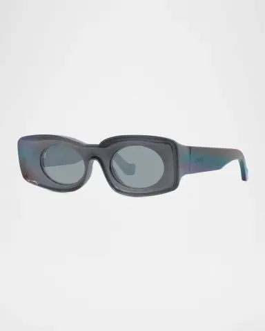 Loewe Men's Holographic Thin Geometric Sunglasses | Thumbnail 2