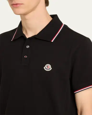 Moncler Men's Pique Logo Patch Polo Shirt | Thumbnail 12