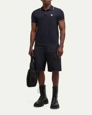 Moncler Men's Pique Logo Patch Polo Shirt | Thumbnail 13