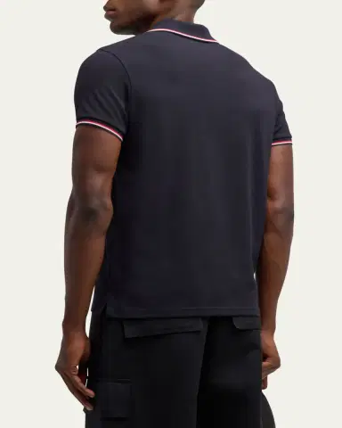 Moncler Men's Pique Logo Patch Polo Shirt | Thumbnail 14