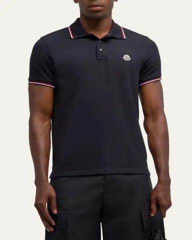 Moncler Men's Pique Logo Patch Polo Shirt | Thumbnail 15
