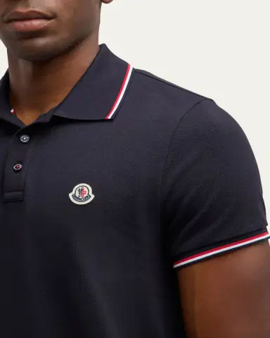 Moncler Men's Pique Logo Patch Polo Shirt | Thumbnail 16