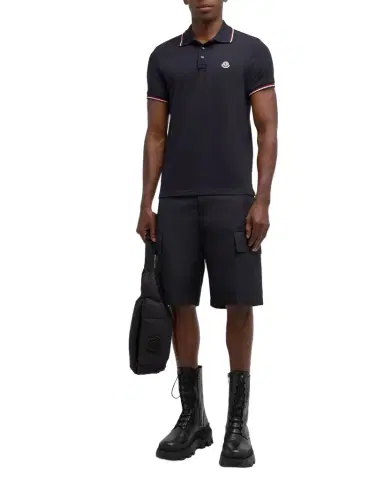 Moncler Men's Pique Logo Patch Polo Shirt | Thumbnail 1