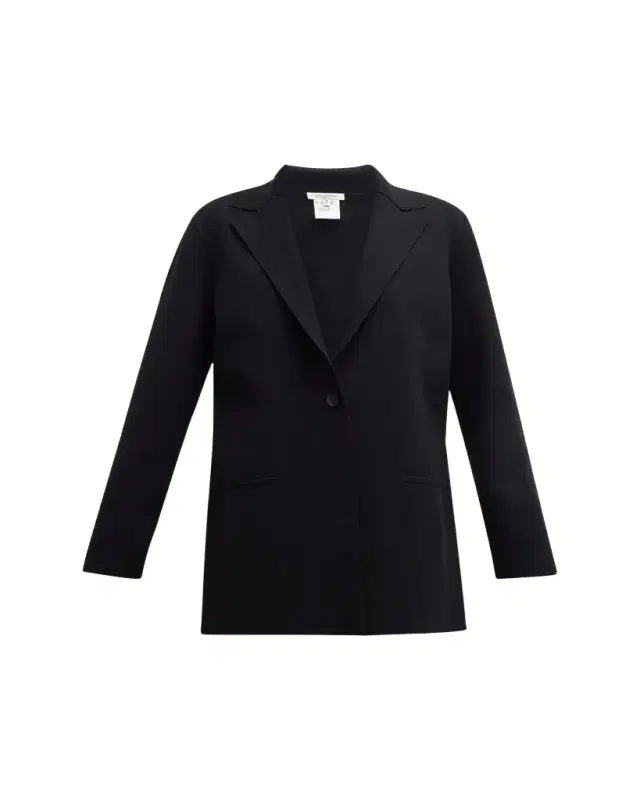 Single-Button Matte Crepe Blazer