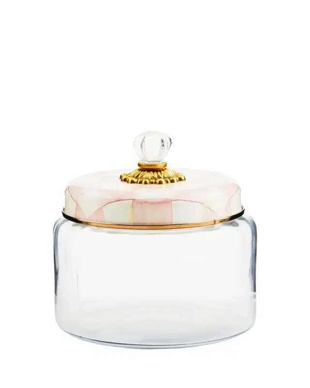 Rosy Check Kitchen Canister, Medium