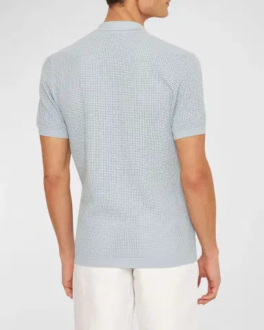 Orlebar Brown Men's Roddy Waffle Mesh Stitch Short-Sleeve Polo Shirt | Thumbnail 3 Orlebar Brown Men's Roddy Waffle Mesh Stitch Short-Sleeve Polo Shirt | Thumbnail 3
