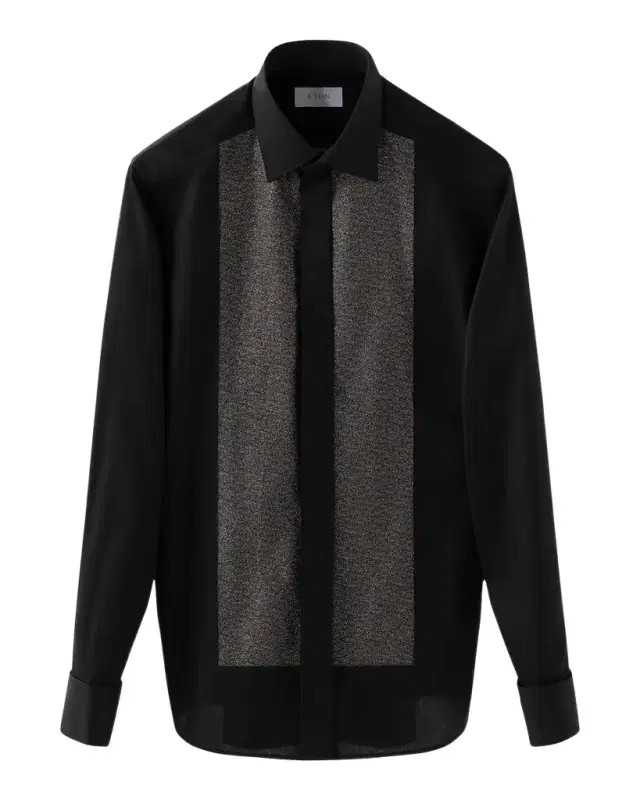 Men 's Evening Jacquard Bib Slim-Fit Dress Shirt