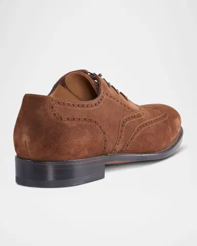 Paul Stuart Men's Suede Brogue Wingtip Derby Shoes | Thumbnail 3 Paul Stuart Men's Suede Brogue Wingtip Derby Shoes | Thumbnail 3