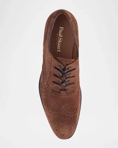Paul Stuart Men's Suede Brogue Wingtip Derby Shoes | Thumbnail 4 Paul Stuart Men's Suede Brogue Wingtip Derby Shoes | Thumbnail 4