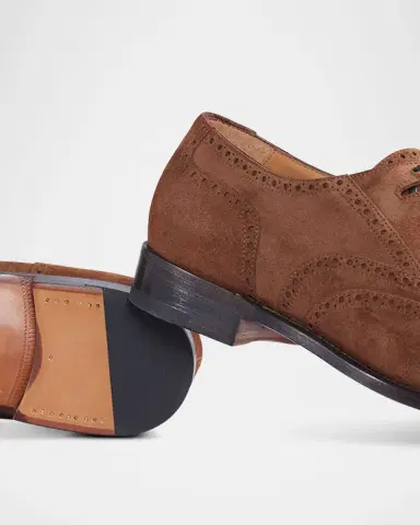 Paul Stuart Men's Suede Brogue Wingtip Derby Shoes | Thumbnail 5 Paul Stuart Men's Suede Brogue Wingtip Derby Shoes | Thumbnail 5