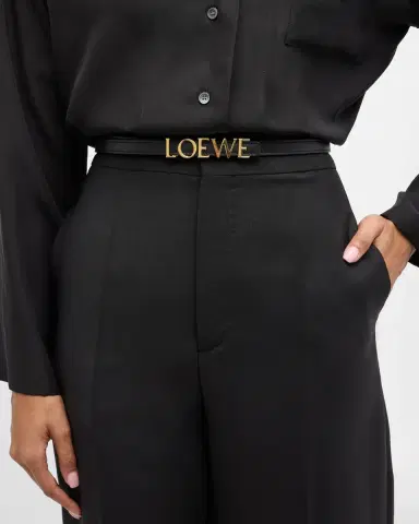 LOEWE Bold Logo Leather Skinny Belt | Thumbnail 2