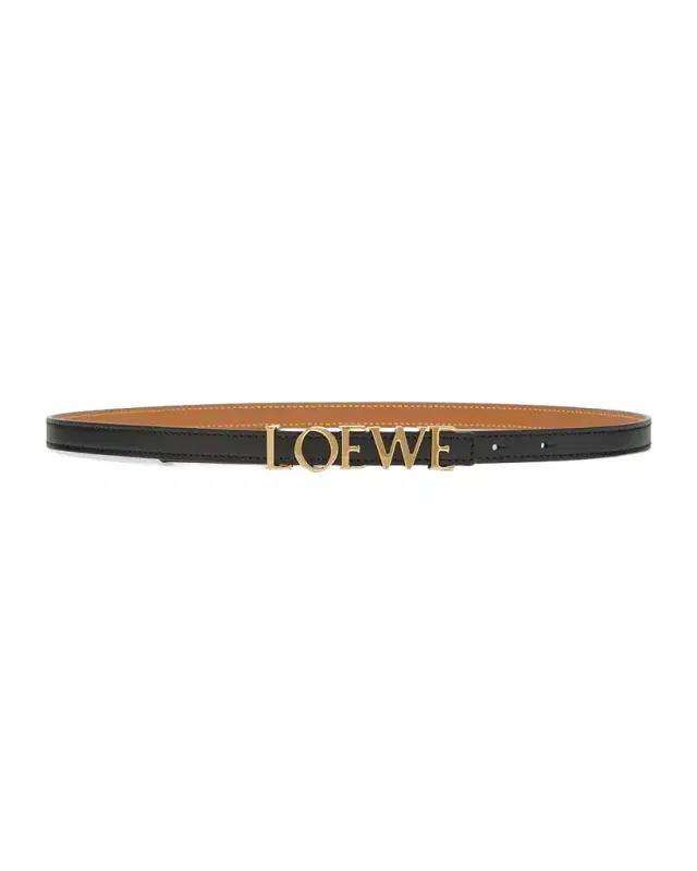 Loewe Bold Logo Leather Skinny Belt