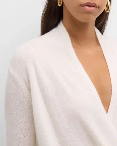 Neiman Marcus Cashmere Collection Cashmere Faux Wrap Sweater | Thumbnail 4 Neiman Marcus Cashmere Collection Cashmere Faux Wrap Sweater | Thumbnail 4
