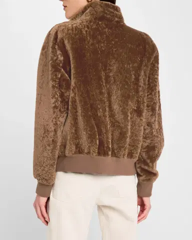Gorski Reversible Textured Shearling Lamb Bomber Jacket | Thumbnail 3