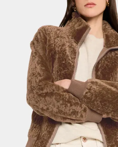 Gorski Reversible Textured Shearling Lamb Bomber Jacket | Thumbnail 5