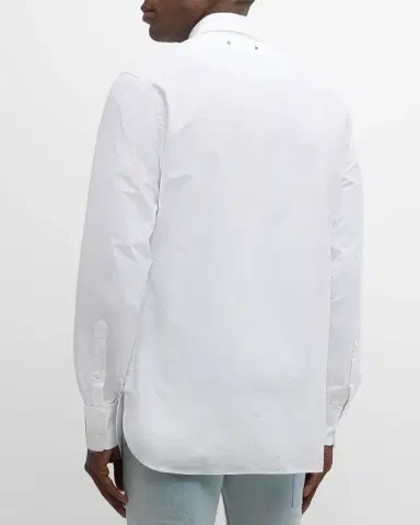 Golden Goose Men's Compact Oxford Logo Sport Shirt | Thumbnail 3 Golden Goose Men's Compact Oxford Logo Sport Shirt | Thumbnail 3