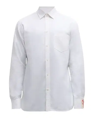 Golden Goose Men's Compact Oxford Logo Sport Shirt | Thumbnail 1 Golden Goose Men's Compact Oxford Logo Sport Shirt | Thumbnail 1