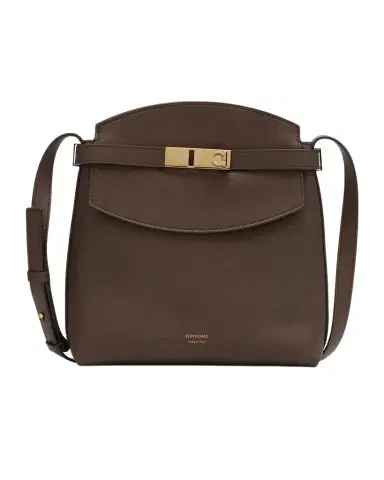 FERRAGAMO Hug Leather Messenger Crossbody Bag | Thumbnail 1 FERRAGAMO Hug Leather Messenger Crossbody Bag | Thumbnail 1