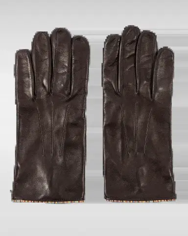 Paul Smith Men's Striped-Piping Leather Gloves | Thumbnail 2 Paul Smith Men's Striped-Piping Leather Gloves | Thumbnail 2