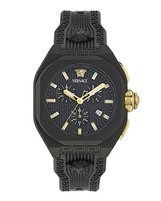 Versace V-Legend Chrono TPU-Strap Watch, 44mm