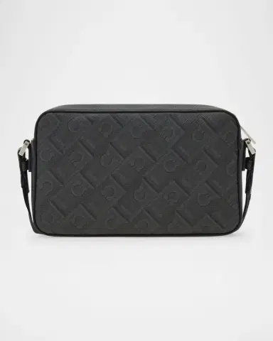 Ferragamo Men's Monogram Canvas and Leather Crossbody Bag | Thumbnail 3 Ferragamo Men's Monogram Canvas and Leather Crossbody Bag | Thumbnail 3