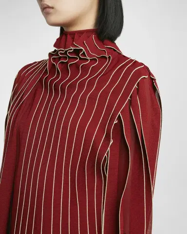 Bottega Veneta Dimensional Mock-Neck Blouse | Thumbnail 5 Bottega Veneta Dimensional Mock-Neck Blouse | Thumbnail 5