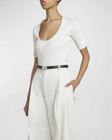 Bottega Veneta Woven Buckled Leather Skinny Belt | Thumbnail 2 Bottega Veneta Woven Buckled Leather Skinny Belt | Thumbnail 2
