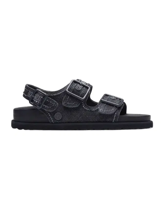 1774 Birkenstock Milano Denim Dual-Buckle Slingback Sandals