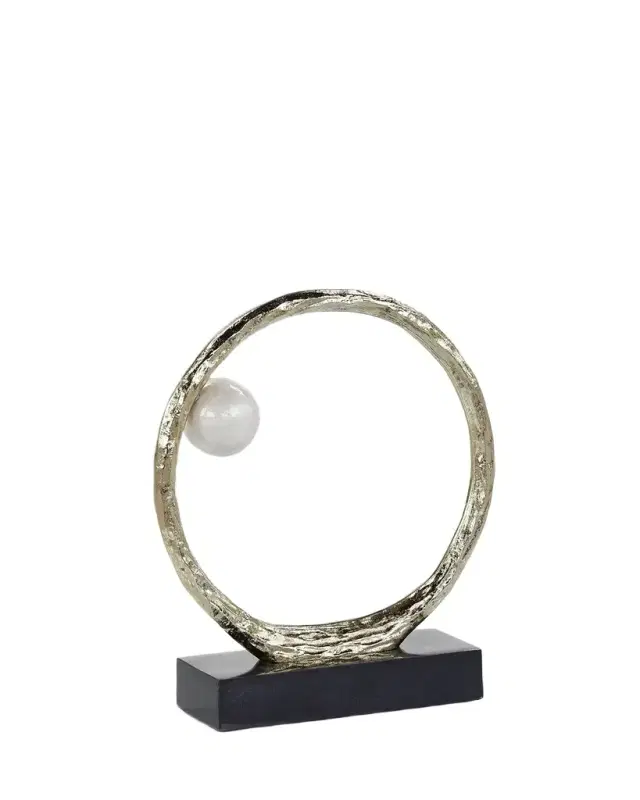 John-Richard Collection Anello di Perle Sculpture on Iron Base, Small
