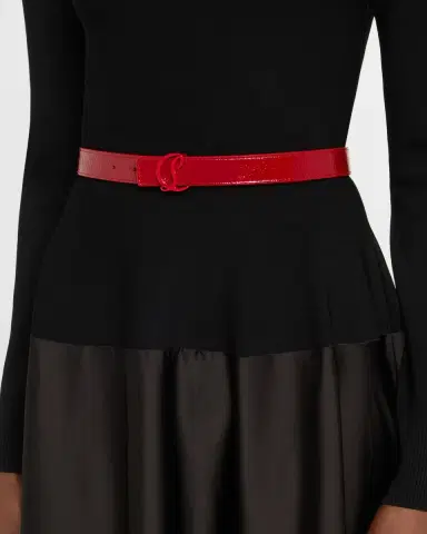 Christian Louboutin Loubi54 Reversible Belt in Patent and Smooth Leather | Thumbnail 2