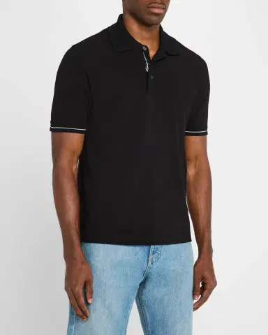 FERRAGAMO Men's Polo Shirt with Neck Signature | Thumbnail 3