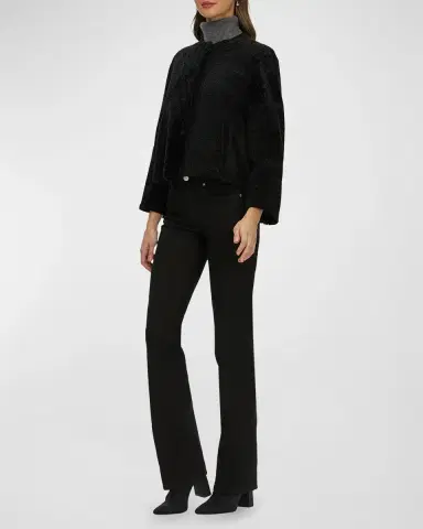 Gorski Reversible Collarless Shearling Lamb Jacket | Thumbnail 3