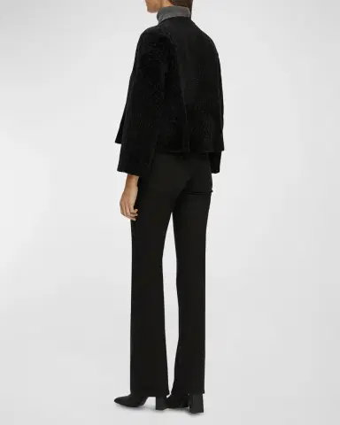 Gorski Reversible Collarless Shearling Lamb Jacket | Thumbnail 4