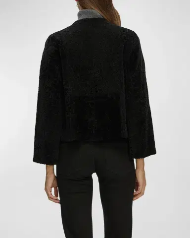 Gorski Reversible Collarless Shearling Lamb Jacket | Thumbnail 5