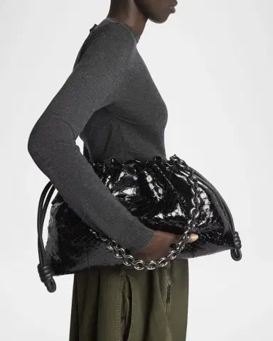 Loewe Flamenco Large Shoulder Bag in Patent Python | Thumbnail 2 Loewe Flamenco Large Shoulder Bag in Patent Python | Thumbnail 2