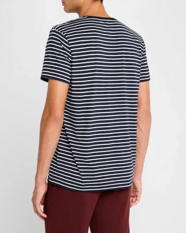 Derek Rose Men's Ryder Horizontal Stripe Crewneck T-Shirt | Thumbnail 3