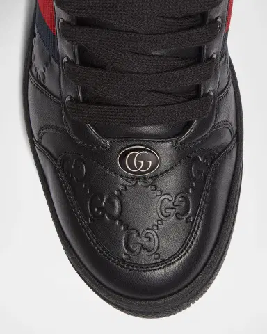 Gucci Men's GG Embossed Leather Low-Top Sneakers | Thumbnail 5 Gucci Men's GG Embossed Leather Low-Top Sneakers | Thumbnail 5