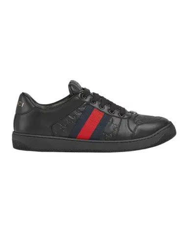 Gucci Men's GG Embossed Leather Low-Top Sneakers | Thumbnail 1 Gucci Men's GG Embossed Leather Low-Top Sneakers | Thumbnail 1