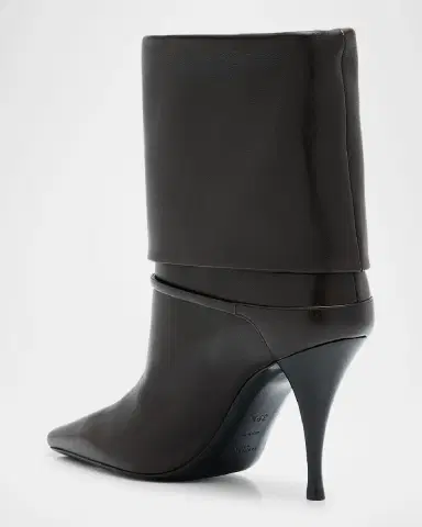 Saint Laurent Niki Leather YSL Buckle Ankle Booties | Thumbnail 3 Saint Laurent Niki Leather YSL Buckle Ankle Booties | Thumbnail 3