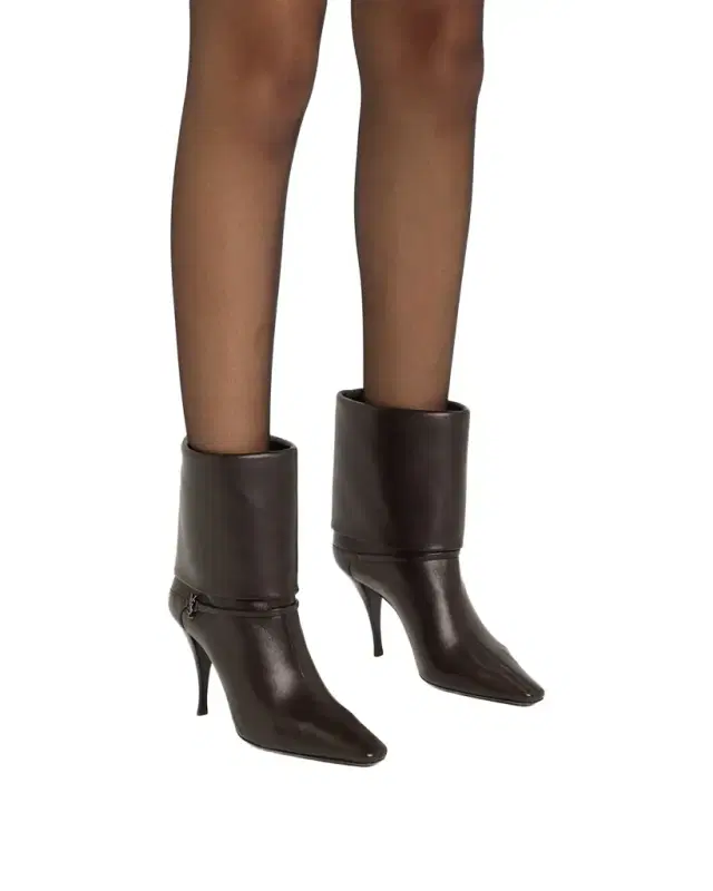 Niki Leather YSL Buckle Ankle Booties