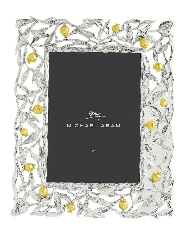 Michael Aram Pomegranate Silver & Gold Picture Frame, 5" x 7"