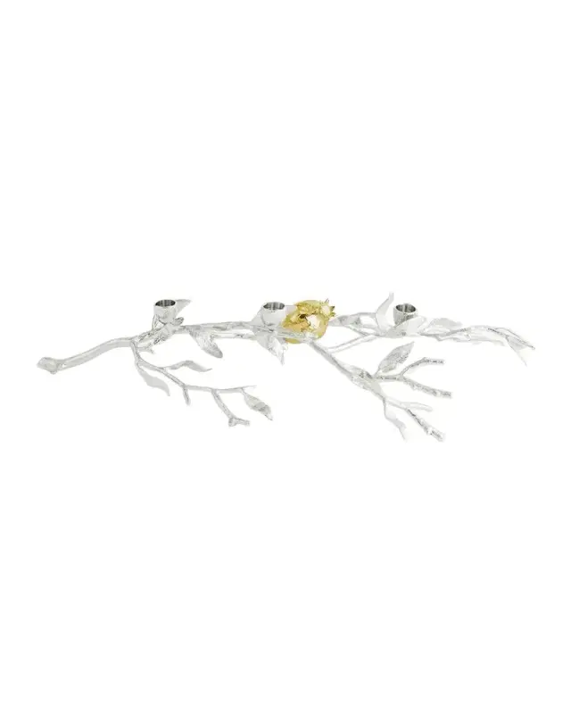 Michael Aram Pomegranate Silver & Gold Low Candleholders