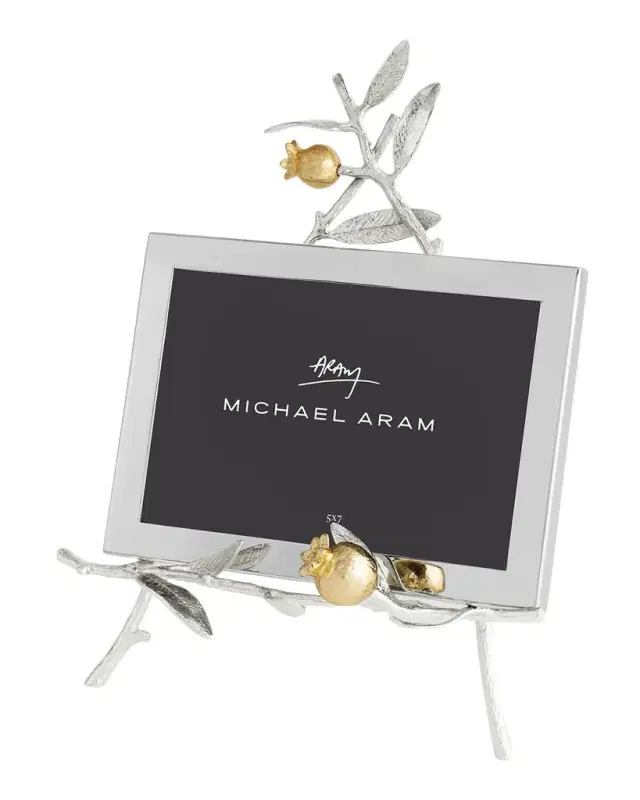 Michael Aram Pomegranate Silver & Gold Easel Picture Frame, 5" x 7"