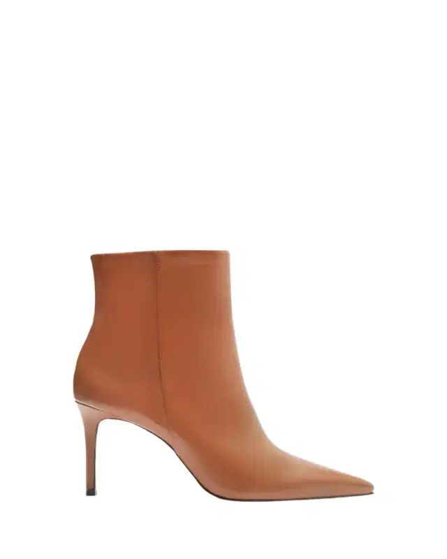 Schutz Mikki Leather Stiletto Zip Booties