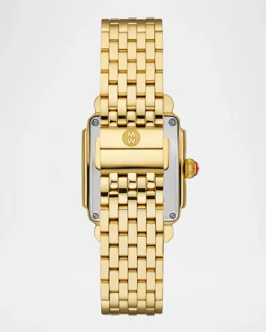 Michele Deco Madison Mid Noir Diamond Dial Gold Bracelet Watch | Thumbnail 2 Michele Deco Madison Mid Noir Diamond Dial Gold Bracelet Watch | Thumbnail 2