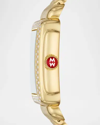 Michele Deco Madison Mid Noir Diamond Dial Gold Bracelet Watch | Thumbnail 4 Michele Deco Madison Mid Noir Diamond Dial Gold Bracelet Watch | Thumbnail 4