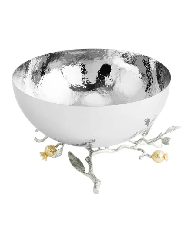 Michael Aram Pomegranate Silver & Gold Serving Bowl with 24K Goldplate