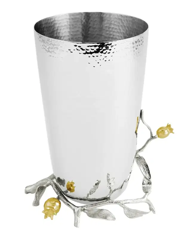 Michael Aram Pomegranate Silver & Gold Vase with 24K Goldplate